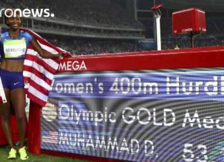 American Dalilah Muhammad wins Olympic gold in women’s 400-meter hurdles