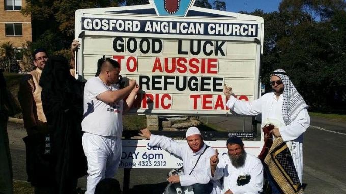 Far-right group storms an Australian church service, mocks Muslims Far-right group storms an Australian church service, mocks Muslims