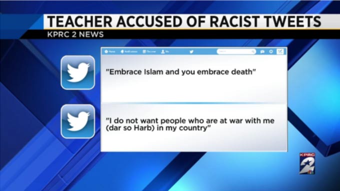 Texas Teacher Under Fire For Anti-Muslim Tweets